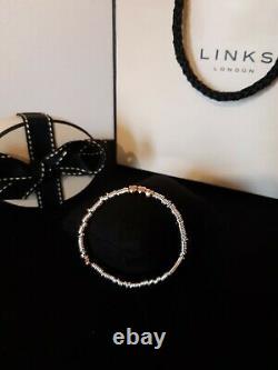 Brand New Genuine Links Of London Xs Rose Gold Vermeil Heart Sweetie Bracelet
