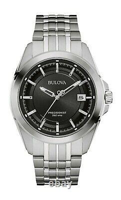 Bulova Men's Precisionist Quartz Date Calendar Black Dial 43mm Watch 96B252