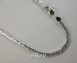 Byzantine Chain 6mm Necklace Bracelet 925 Sterling Silver 7,8,16,18,20,24,30inch