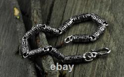C30 Bracelet 6-Wort-Mantra Cylinder 0 1/4in Silver 925 Buddhist Length Choice