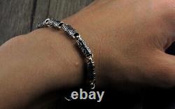 C30 Bracelet 6-Wort-Mantra Cylinder 0 1/4in Silver 925 Buddhist Length Choice