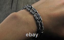 C30 Bracelet 6-Wort-Mantra Cylinder 0 1/4in Silver 925 Buddhist Length Choice