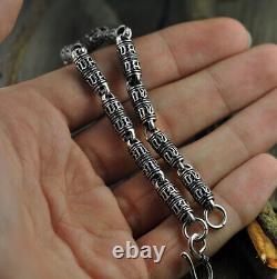 C30 Bracelet 6-Wort-Mantra Cylinder 0 1/4in Silver 925 Buddhist Length Choice
