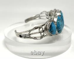 CHACO CANYON Sterling Silver 5-Stone Kingman Turquoise Cuff Bracelet Lg NIB
