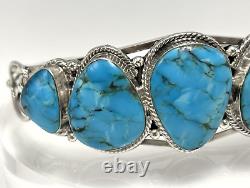 CHACO CANYON Sterling Silver 5-Stone Kingman Turquoise Cuff Bracelet Lg NIB