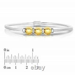 Cape Cod For Women 3 Ball Bracelet 925 Sterling Silver with 14K Gold ALL SIZES