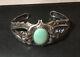 Carolyn Pollack American West Sterling Green Turquoise Longhorn Steer Cuff Lg