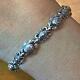 Carolyn Pollack Sterling Silver 8 Decorated Flower Link Bracelet For Women
