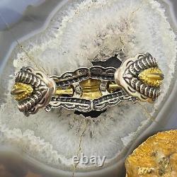 Carolyn Pollack Vintage Sterling Silver & Brass Engraved Bracelet For Women