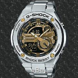 Casio GST-210D-9A G-Shock G-Steel WR World Time Black Silver Men's Watch Ana Dig