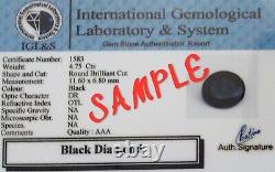 Certified 15 ct Black Diamond Tennis Men's Bracelet With Black Rohdium AAA 925