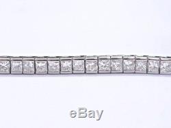 Certified 2.95Ct Princess Cut White Diamond Tennis Bracelet 7 Sterling Silver
