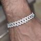 Certified 5ct Diamonds Cuban Men's Link Bracelet In 925 Silver, 8 Inches
