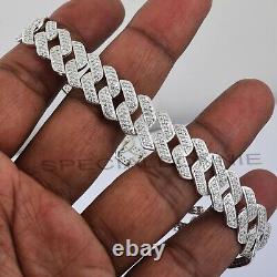 Certified 5Ct Diamonds Cuban Men's Link Bracelet in 925 Silver, 8 Inches