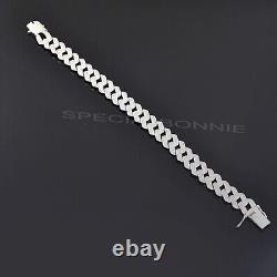 Certified 5Ct Diamonds Cuban Men's Link Bracelet in 925 Silver, 8 Inches