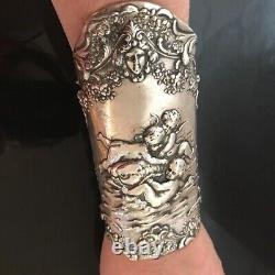 Cherub Gorham Sterling Silver 925 Bracer Wide Cuff Bracelet Gladiator Victorian