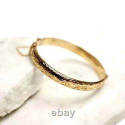 Christmas Gif Vintage Estate New Style 14k Yellow Gold FN 7.5 Bangle Bracelet