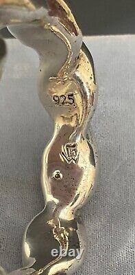 Chunky Sterling Silver Electroform Bangle Bracelet Made in Israel GLW 925