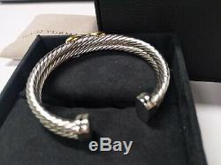 Classic David Yurman 925 Sterling Silver X Station Double Cable Cuff Bracelet