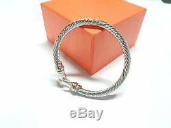 Classic David Yurman Cable Buckle 5mm 18k Gold 925 Sterling Silver Bracelet