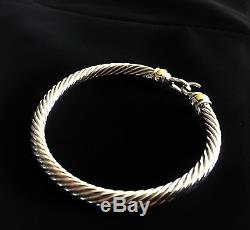 Classic David Yurman Cable Buckle Bracelet with 18k Gold 5mm Sterling Silver