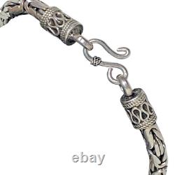 Classic Vintage Byzantine Link Sterling Silver Bracelet filigree hook closure 7