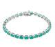 Colleen Lopez Sterling Silver 11ctw Oval Green Emerald Line Bracelet, 7.5in