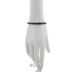 Colleen Lopez Sterling Silver CushionCut Black Spinel Line Bracelet. 7-1/4