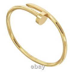 Contemporary Fashion Exquisite 14K Yellow Gold Over Nail Bangle 7.5 Bracelet