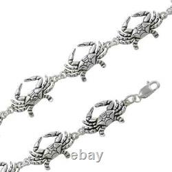 Crab Link. 925 Sterling Silver Bracelet by Peter Stone Fine Beach Jewelry