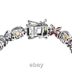 Ct 11.3 925 Sterling Silver Opal Red Garnet Tennis Bracelet for Women Size 7.25