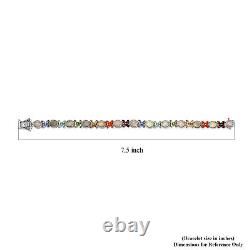 Ct 11.3 925 Sterling Silver Opal Red Garnet Tennis Bracelet for Women Size 7.25