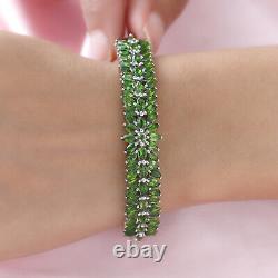 Ct 13.9 925 Sterling Silver Platinum Plated Bangle Cuff Bracelet Jewelry Size