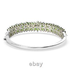 Ct 13.9 925 Sterling Silver Platinum Plated Bangle Cuff Bracelet Jewelry Size