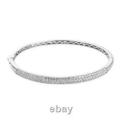 Ct 5.8 Sterling Silver Cuff Bangle Bracelet Made with Finest Cubic Zirconia 8