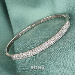 Ct 5.8 Sterling Silver Cuff Bangle Bracelet Made with Finest Cubic Zirconia 8