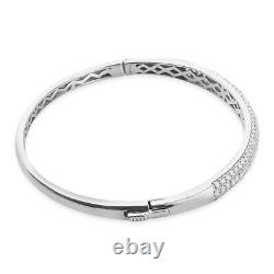 Ct 5.8 Sterling Silver Cuff Bangle Bracelet Made with Finest Cubic Zirconia 8