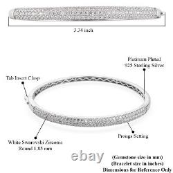 Ct 5.8 Sterling Silver Cuff Bangle Bracelet Made with Finest Cubic Zirconia 8