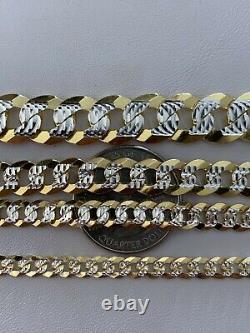 Cuban Link Chain Bracelet 14k Gold Plated Real Solid 925 Silver Necklace 5-11mm