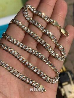 Cuban Link Chain Bracelet 14k Gold Plated Real Solid 925 Silver Necklace 5-11mm