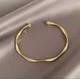 Cuff Adjustable Bangle Bracelet 8 Solid Round 14k Yellow Gold Plated 925 Silver