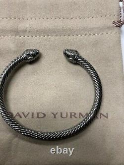 DAVID YURMAN 5mm Renaissance Darkened Bracelet Black Diamonds Sterling Silver925