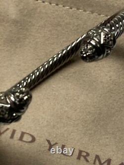 DAVID YURMAN 5mm Renaissance Darkened Bracelet Black Diamonds Sterling Silver925
