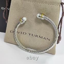 DAVID YURMAN Cable Classic 5MM Bracelet w Pearls, Sterling Silver & 14K Gold
