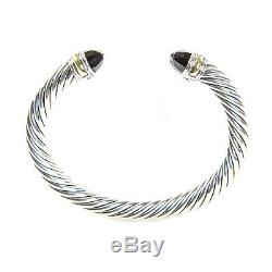 DAVID YURMAN Cable Classic Bracelet with Black Onyx & 14K Gold 7mm $750 NEW