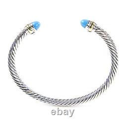 DAVID YURMAN Cable Classics Bracelet Cabochon Turquoise & 14K Gold 5mm $650 NEW