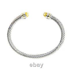 DAVID YURMAN Cable Classics Bracelet Lemon Citrine & 14K Gold 5mm $650 NEW
