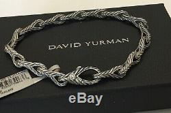 DAVID YURMAN Men's New 925 Silver 7mm Chevron Figure 8 Link Bracelet $695 Size M