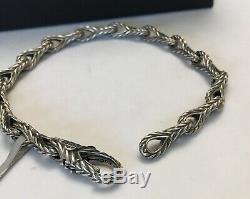 DAVID YURMAN Men's New 925 Silver 7mm Chevron Figure 8 Link Bracelet $695 Size M