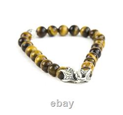 DAVID YURMAN Men's Tiger's Eye Spiritual Accent Bead Bracelet $595 NEW